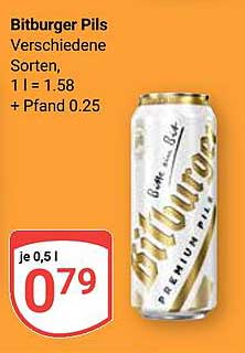 Bitburger Pils - Verschiedene Sorten, 0,5 l für nur 0,79 €