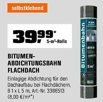 BITUMEN-ABDICHTUNGSBAHN FLACHDACH