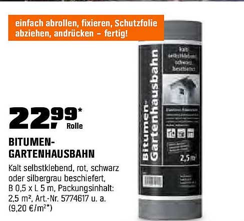 BITUMEN-GARTENHAUSBAHN