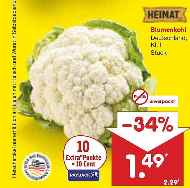 Blumenkohl Deutschland, Kl. I, Stück