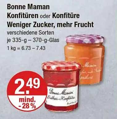 Bonne Maman Konfitüren oder Konfitüre Weniger Zucker, mehr Frucht