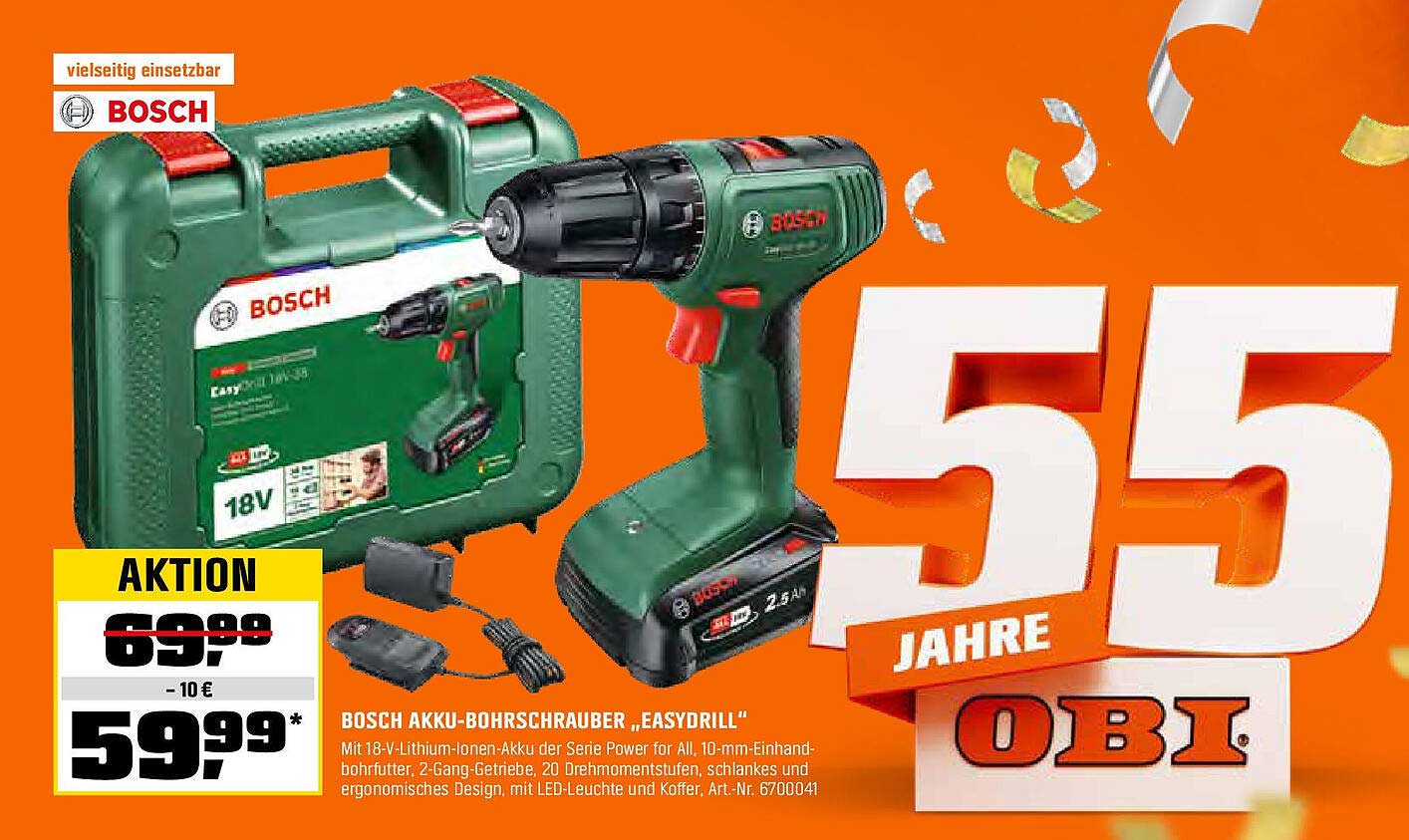 BOSCH AKKU-Bohrschrauber „EASYDRILL“