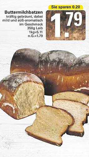 Buttermilchbatzen – kräftig gebräunt, mild und süß-aromatisch