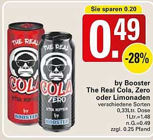 by Booster The Real Cola, Zero oder Limonaden - verschiedene Sorten