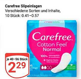Carefree Slips, verschiedene Sorten, 10 Stück