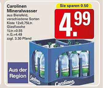 Carolinien Mineralwasser aus Bielefeld – Kiste 12x0,75L