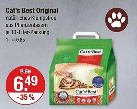 Cat's Best Original - Natürliche Katzenstreu aus Pflanzenfasern