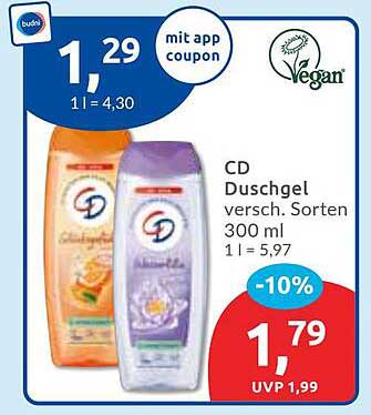 CD Duschgel verschiedene Sorten 300 ml - jetzt nur 1,79€