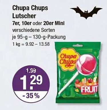 Chupa Chups Lutscher 7er, 10er oder 20er Mini verschiedene Sorten