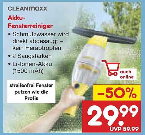 CLEANmaxx Akku-Fensterreiniger