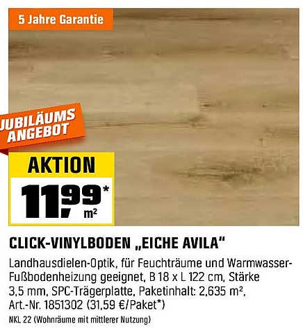 CLICK-VINYLBODEN „EICHE AVILA“ - JUBILÄUMSANGEBOT