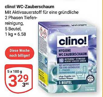 clino! WC-Zauberschaum - 5 Beutel für 3,29 €