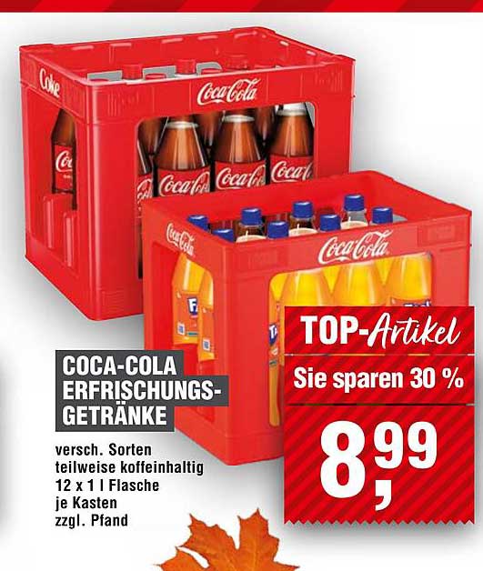 Coca-Cola Erfrischungs-Getränke - 12 x 1 L Flasche je Kasten