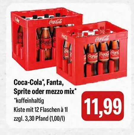 Coca-Cola*, Fanta, Sprite oder mezzo mix* - Kiste mit 12 Flaschen