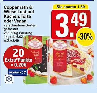Coppenrath & Wiese Lust auf Kuchen, Torte oder Vegan - verschiedene Sorten, tiefgefroren
