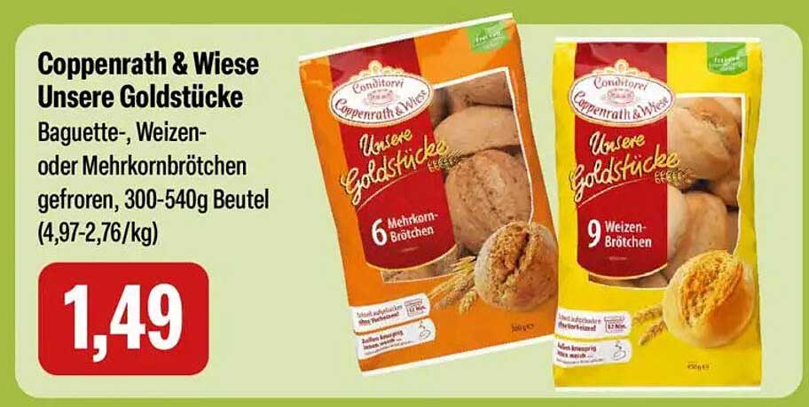 Coppenrath & Wiese Unsere Goldstücke – Baguette-, Weizen- oder Mehrkornbrötchen gefroren