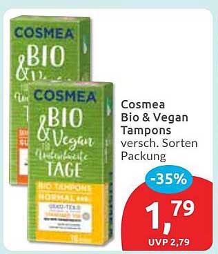 Cosmea Bio & Vegan Tampons versch. Sorten -35%