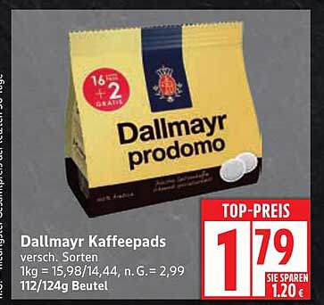 Dallmayr Kaffee Pads - verschiedene Sorten