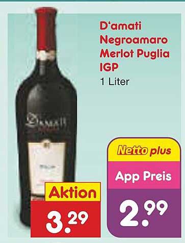 D'amati Negroamaro Merlot Puglia IGP 1 Liter
