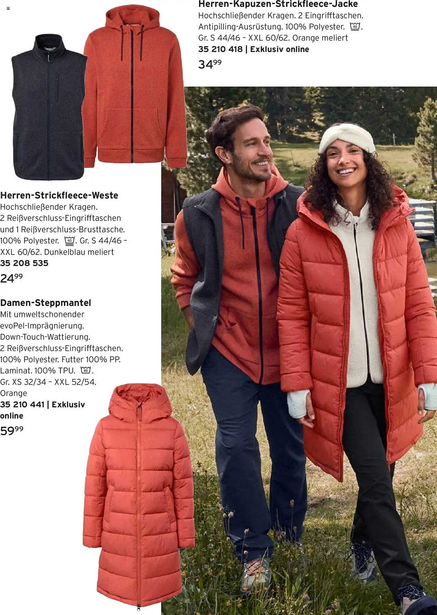Damen-Steppmantel in Orange