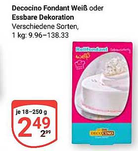 Decocino Fondant Weiß oder Essbare Dekoration - verschiedene Sorten