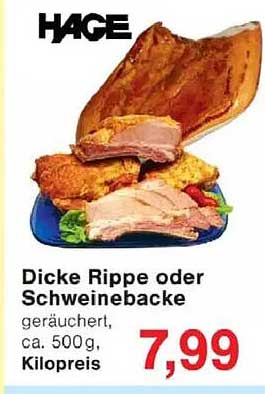 Dicke Rippe oder Schweinebacke, geräuchert, ca. 500g