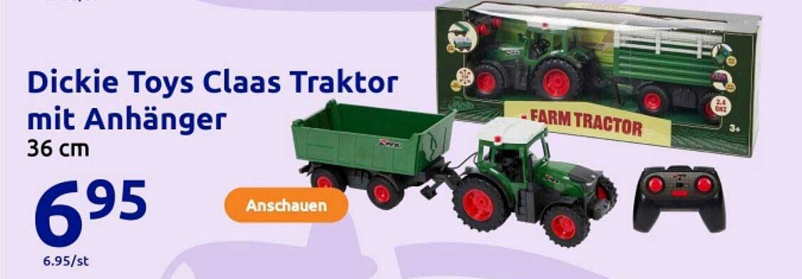 Dickie Toys Claas Traktor mit Anhänger 36 cm
