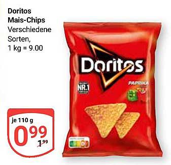 Doritos Mais-Chips Paprika, 110 g für nur 0,99 €