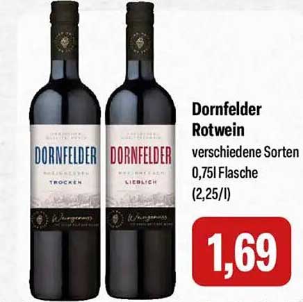 Dornfelder Rotwein verschiedene Sorten 0,75L Flasche