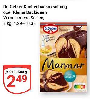 Dr. Oetker Kuchenbackmischung oder Kleine Backideen