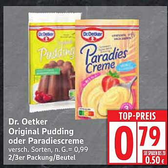 Dr. Oetker Original Pudding oder Paradiescreme