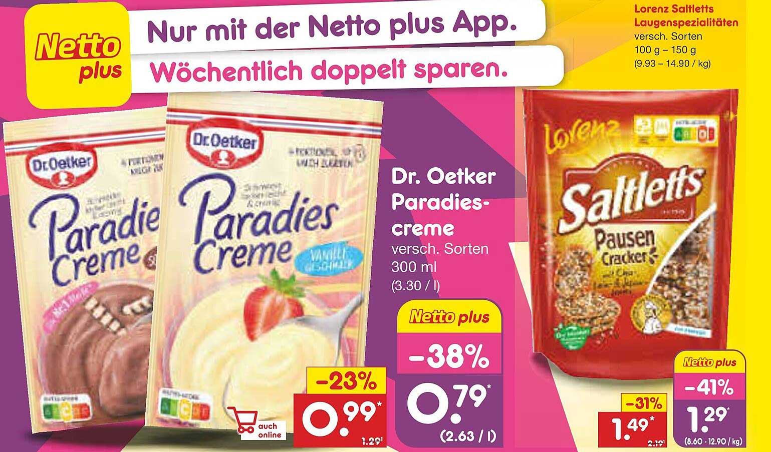 Dr. Oetker Paradiescreme verschiedene Sorten 300 ml
