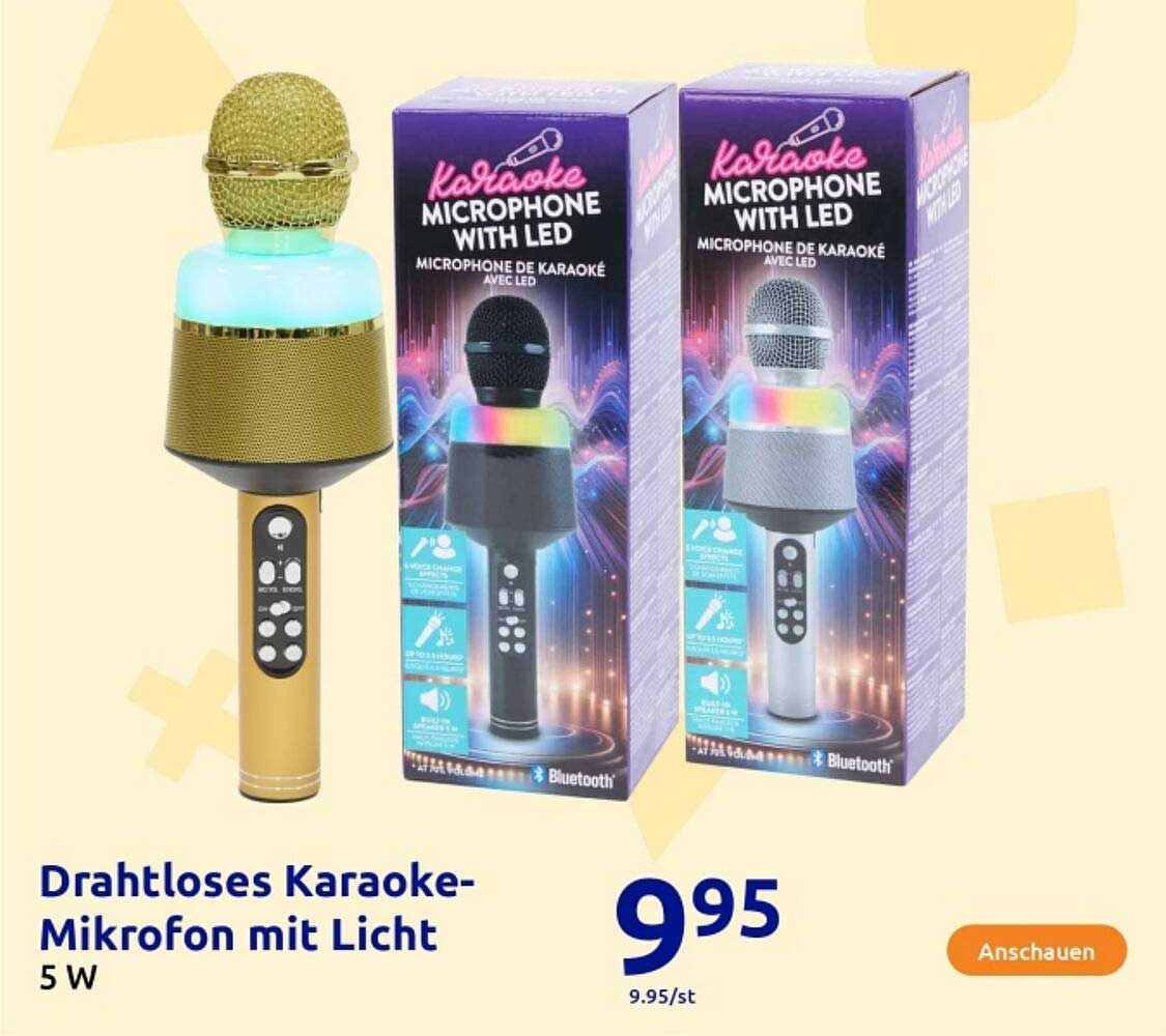 Drahtloses Karaoke-Mikrofon mit Licht 5 W