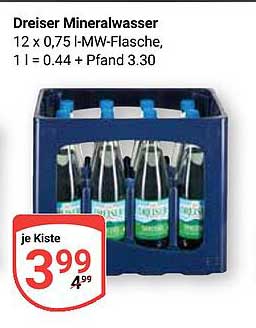 Dreisers Mineralwasser 12 x 0,75 l - je Kiste
