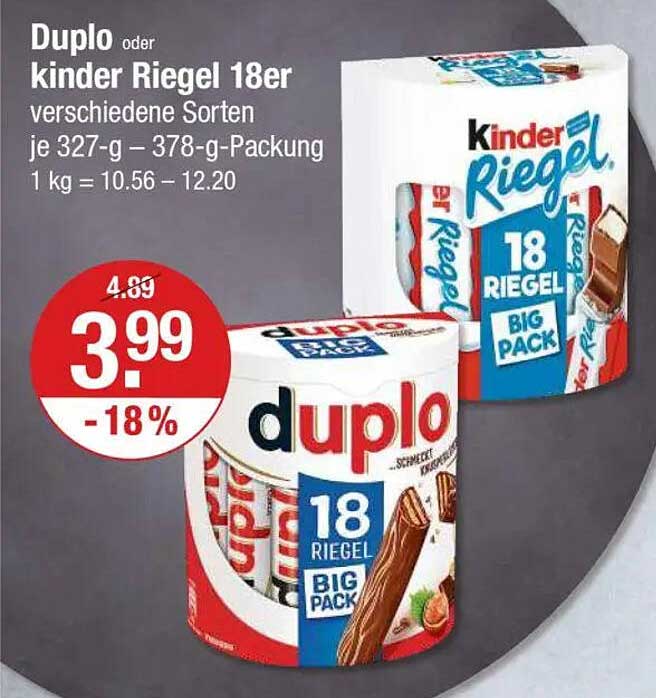 Duplo oder Kinder Riegel 18er verschiedene Sorten