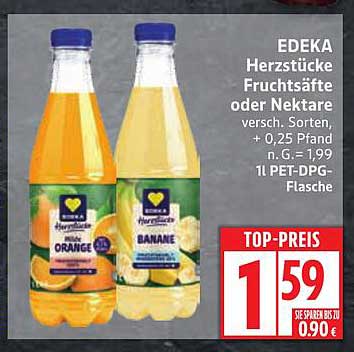 EDEKA Herzstücke Fruchtsäfte oder Nektare – nur 1,59 €
