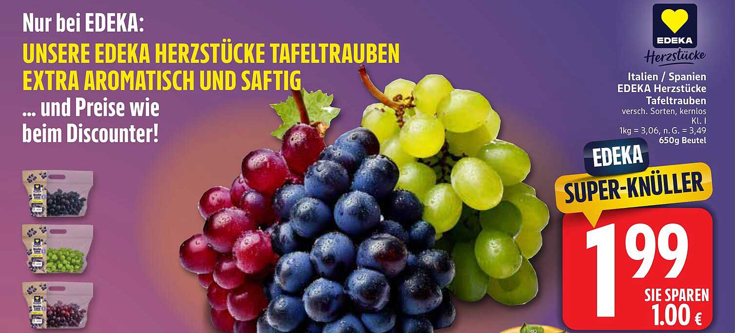 EDEKA Herztücke Tafeltrauben – Extra aromatisch und saftig