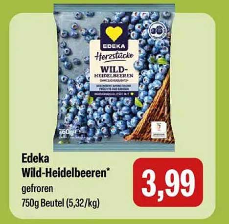 Edeka Wild-Heidelbeeren gefroren 750g Beutel