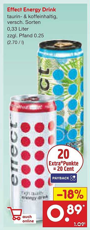 Effect Energy Drink 0,33 Liter - Taurin- & koffeinhaltig, verschiedene Sorten