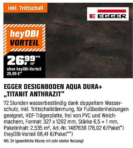 EGGER Designboden AQUA DURA+ „Titanit Anthrazit“