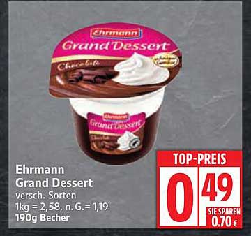 Ehrmann Grand Dessert 190g Becher - jetzt für nur 0,49 €