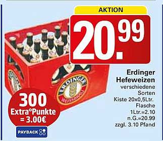 Erdinger Hefeweizen 20x0,5L Kiste zum Aktionspreis