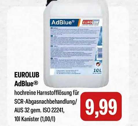 EUROLUB AdBlue® - hochrein für SCR-Abgasnachbehandlung