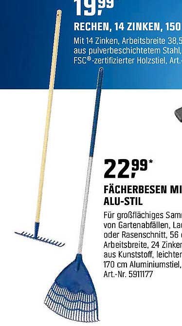 Fächerbesen mit Alu-Stil