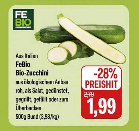 FeBio Bio-Zucchini aus Italien - 28% Preisreduzierung