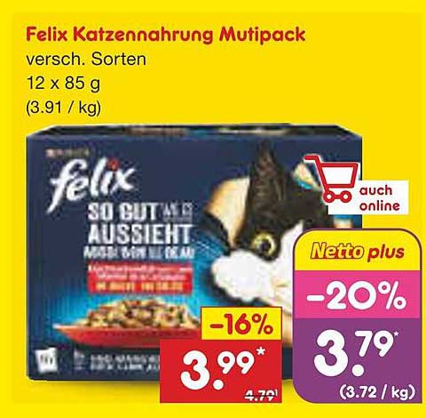 Felix Katzennahrung Mutipack - Verschiedene Sorten