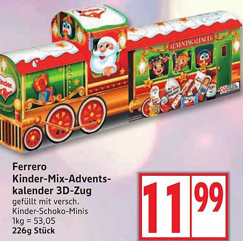 Ferrero Kinder-Mix-Adventskalender 3D-Zug