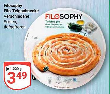 Filosophy Filo-Teigschnecke - Verschiedene Sorten, tiefgefroren