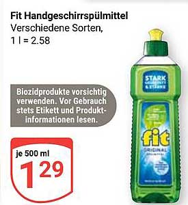 Fit Handgeschirrspülmittel - Verschiedene Sorten, je 500 ml