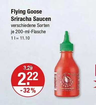 Flying Goose Sriracha Saucen verschiedene Sorten je 200-ml-Flasche